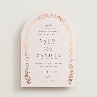 Autumnal Arch Foil-Pressed Wedding Invitations