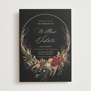 Botanical Edge Foil-Pressed Wedding Invitations