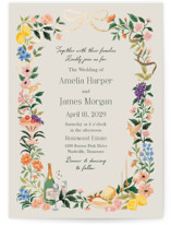 Garden Feast Foil-Pressed Wedding Invitations