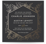 Delicate Botanicals Foil-Pressed Wedding Invitations