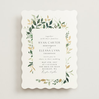 Garden Serenity Foil-Pressed Wedding Invitations