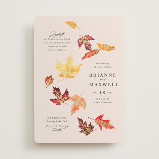 Autumn Leafs Foil-Pressed Wedding Invitations