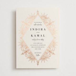 Regal Mehndi Foil-Pressed Wedding Invitations