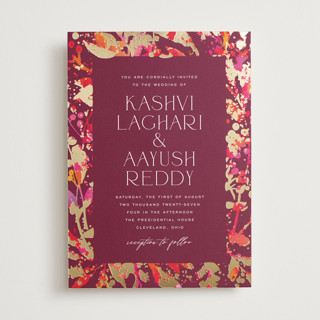 Bright abstract Foil-Pressed Wedding Invitations