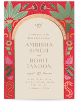 Indian garden Foil-Pressed Wedding Invitations