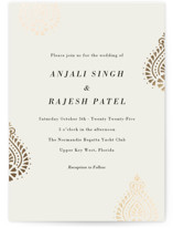 Henna Stamp Foil-Pressed Wedding Invitations