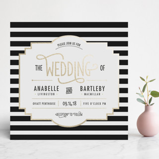 Ascot Chic Foil-Pressed Wedding Invitations