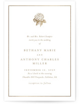 Hydrangea bloom Foil-Pressed Wedding Invitations