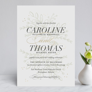 Graceful Foil-Pressed Wedding Invitations