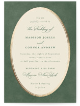 Vintage Oval Foil-Pressed Wedding Invitations