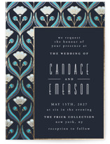 Deco pattern Foil-Pressed Wedding Invitations