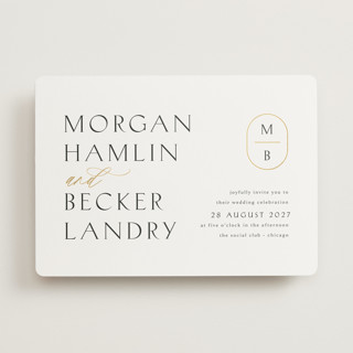 Postcard Foil-Pressed Wedding Invitations