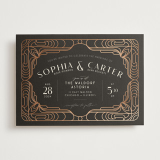 Geometric Deco Foil-Pressed Wedding Invitations