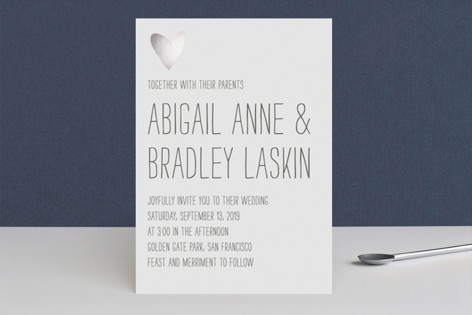 Passing Notes Foil-Pressed Wedding Invitations