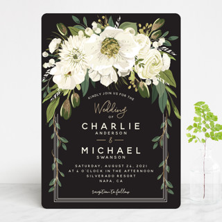 Garden Blooms Foil-Pressed Wedding Invitations