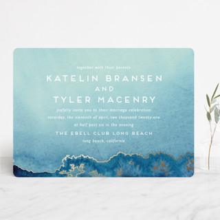 Sea Crest Foil-Pressed Wedding Invitations