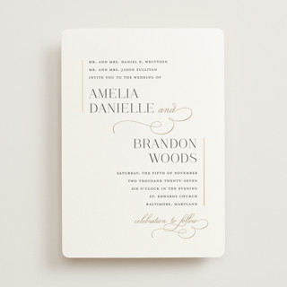 Elegant Flourish Foil-Pressed Wedding Invitations