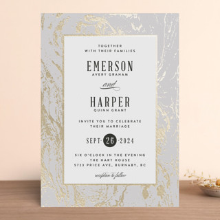 Modern Marble Foil-Pressed Wedding Invitations