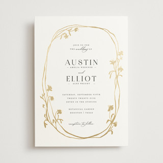 Floral Enlace Foil-Pressed Wedding Invitations