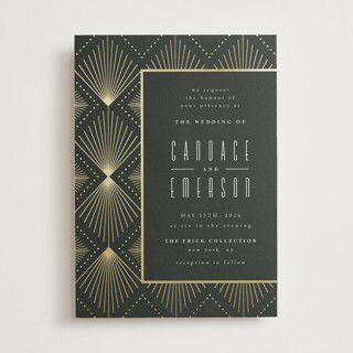 Deco pattern Foil-Pressed Wedding Invitations