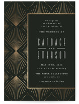 Deco pattern Foil-Pressed Wedding Invitations