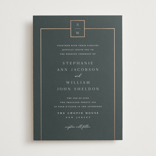 Elegant Station Foil-Pressed Wedding Invitations