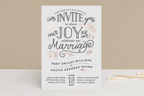 Joyful Foil-Pressed Wedding Invitations