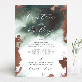 Fancy Marble Foil-Pressed Wedding Invitations