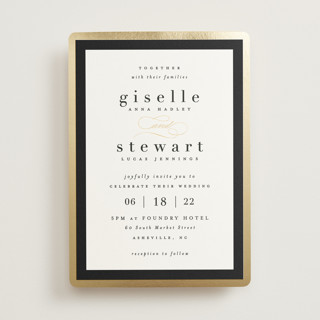 Handsome Border Foil-Pressed Wedding Invitations