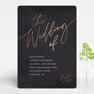 Scripted Wedding Foil-Pressed Wedding Invitations
