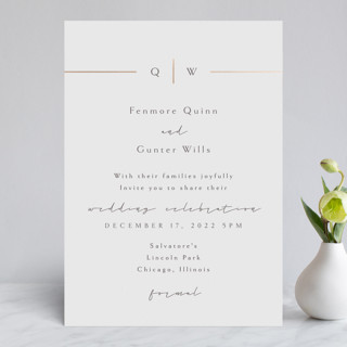 Modern Monogram Foil-Pressed Wedding Invitations