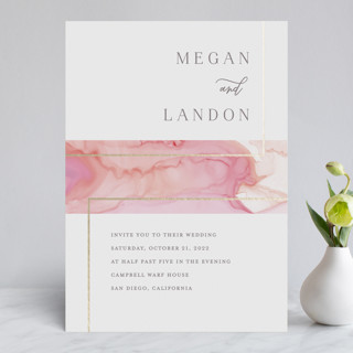 Ink Maze Foil-Pressed Wedding Invitations