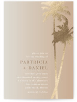 Sunset by the Sea Foil-Pressed Wedding Invitations