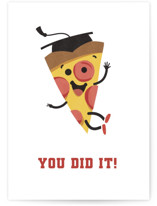 Pizza Slice Individual Graduation Greeting Cards