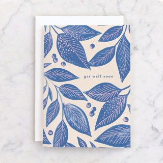 Painted Texture Leaves Individual Get Well Greeting Cards