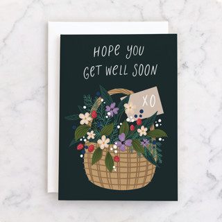 Basket of flowers Individual Get Well Greeting Cards