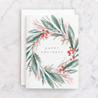 Forest Greens Individual Holiday Greeting Cards