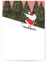 Santa Skis Individual Holiday Greeting Cards