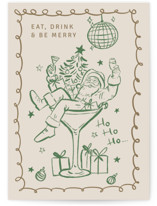 Santa’s Holiday Cheers Individual Holiday Greeting Cards