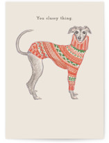 Classy Greyhound Individual Holiday Greeting Cards