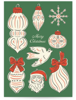 Mid Century Ornaments Individual Holiday Greeting Cards
