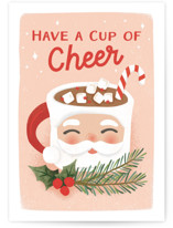 cheerful santa mug Individual Holiday Greeting Cards