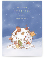Pooh and Friends Holiday Fun Individual Holiday Greeting Cards