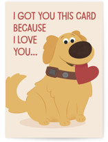 Disney and Pixar's Dug Loves You Individual Just Because Greeting Cards