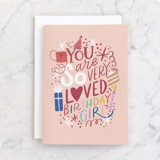 You are so loved birthday girl Individual Kid's Birthday Greeting Cards
