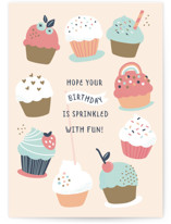 Rainbow Sprinkles Individual Kid's Birthday Greeting Cards
