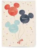 Disney's Mickey Balloon Birthday Individual Kid's Birthday Greeting Cards
