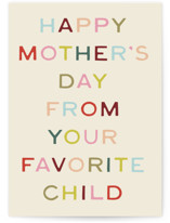 favorite child Individual Mother's Day Greeting Cards