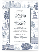 Boston Toile Wedding Invitations