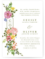 Garland Monogram Wedding Invitations